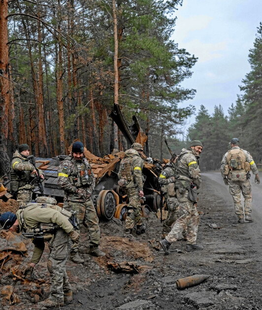 Soldados ucranianos en el frente este.