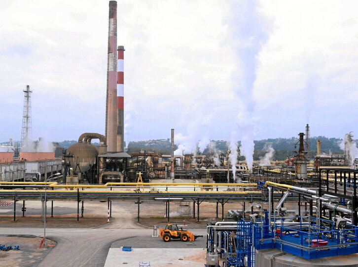 Campo de gas en Lacq, Aquitania, propiedad de Total.