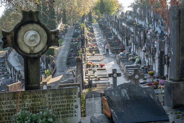 Vista del cementerio de Polloe, el pasado 1 de noviembre.