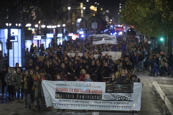 Manifestación celebrada en Donostia con motivo del 25-N. 