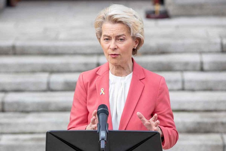 La presidenta de la Comisión Europea, Ursula von der Leyen, el pasado día 1 en Dublín.