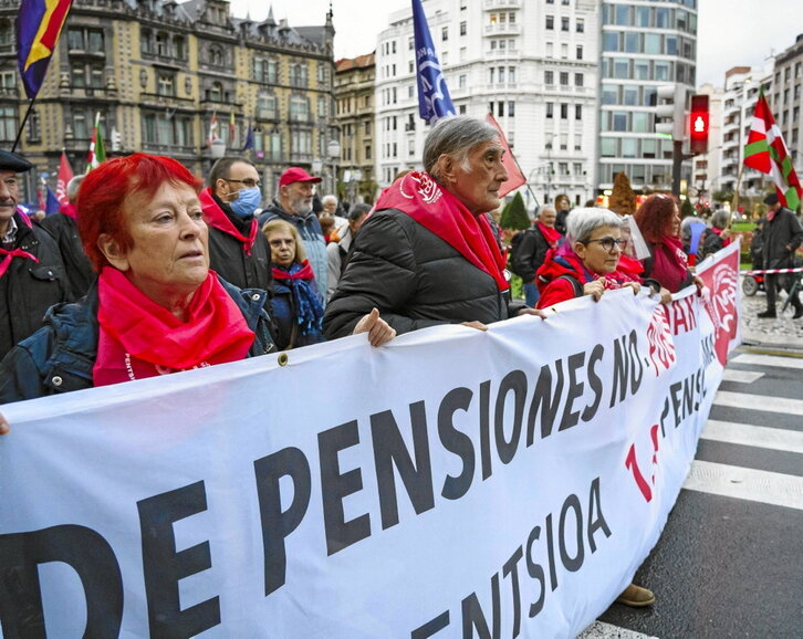 Movilización de pensionistas el pasado 19 de noviembre en Bilbo.