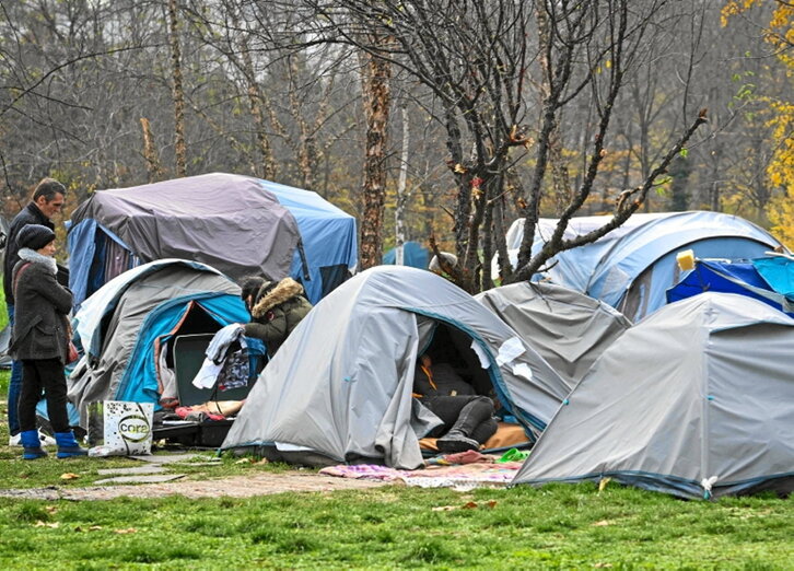 Asentamiento de migrantes en Estrasburgo.