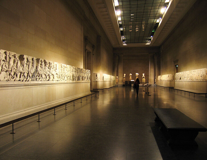 Los frisos del Partenón expuestos en el Museo Británico de Londres.