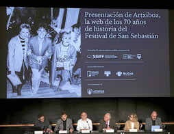 Presentación del archivo de Zinemaldia, ayer en Madrid.