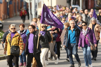 Reciente marcha en Ezkerraldea contra la violencia machista, en el marco del 25N.
