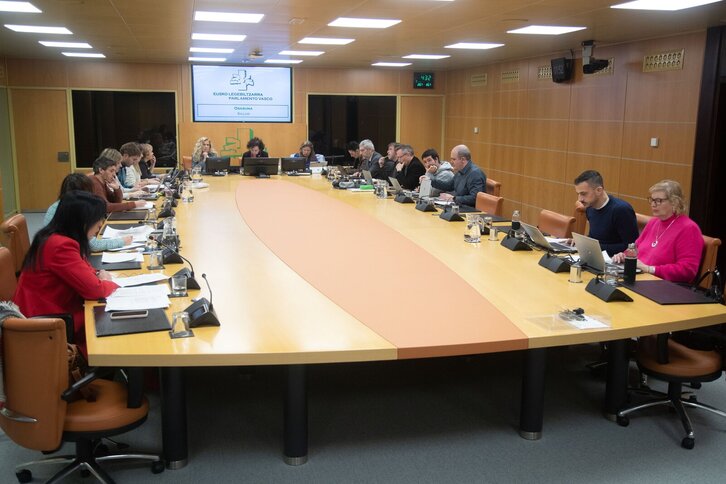 Reunión de la Comisión de Salud este lunes en el Parlamento de Gasteiz. 