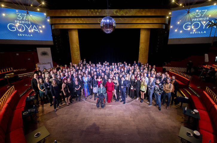 Foto de familia de los nominados a los premios Goya.