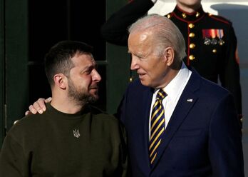 Zelenski ha sido recibido con honores por Biden en la Casa Blanca. 