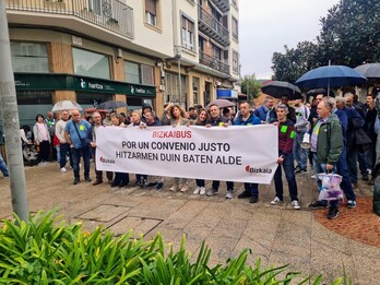 Imagen de archivo de una movilización de trabajadores de Bizkaibus.