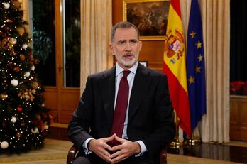 El rey Felipe VI, durante su discurso. 