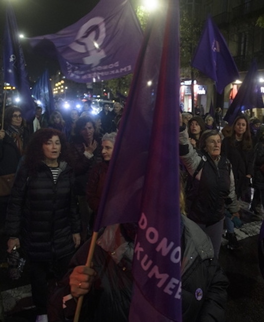 Manifestación del 25 de noviembre en Donostia.