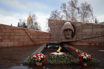 Homenaje a los reclutas muertos en su ciudad natal de Samara.
