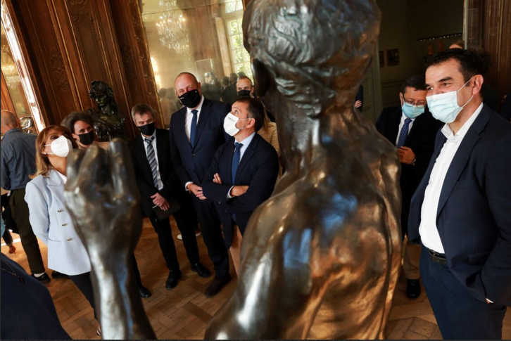 Ayuntamiento (el alcalde, en el centro de la foto), el Cabildo Insular y el Museo Rodin, el 10 de octubre del 2021, cuando firmaron el acuerdo.