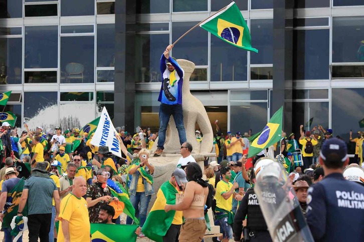 Asalto fascista al palacio presidencial de Brasil el pasado 8 de enero.