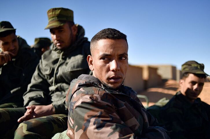 Miembros del Frente Polisario, en los campamentos de Dajla, donde se lleva a cabo el congreso.