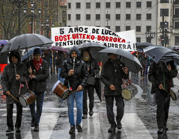 Movilización organizada por los pensionistas vascos el 16 de enero en Bilbo.
