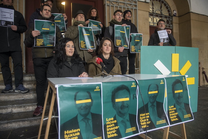 Presentación de la campaña Jauzi Soziala, este martes en Donostia.