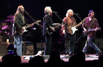 Crosby, el segundo por la derecha, en una actuación junto a Stephen Stills, Graham Nash y Neil Young.