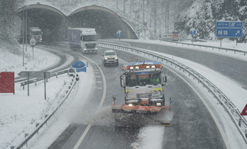 Nieve en la A-15, en una imagen de archivo.