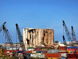 El silo destruido por la explosión del 4 de agosto de 2020.