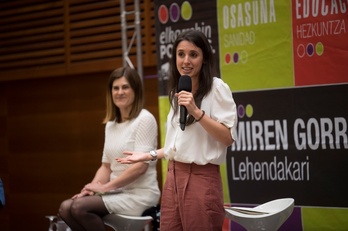 La ministra español de Igualdad, Irene Montero, en una imagen de archivo durante un acto en Donostia.