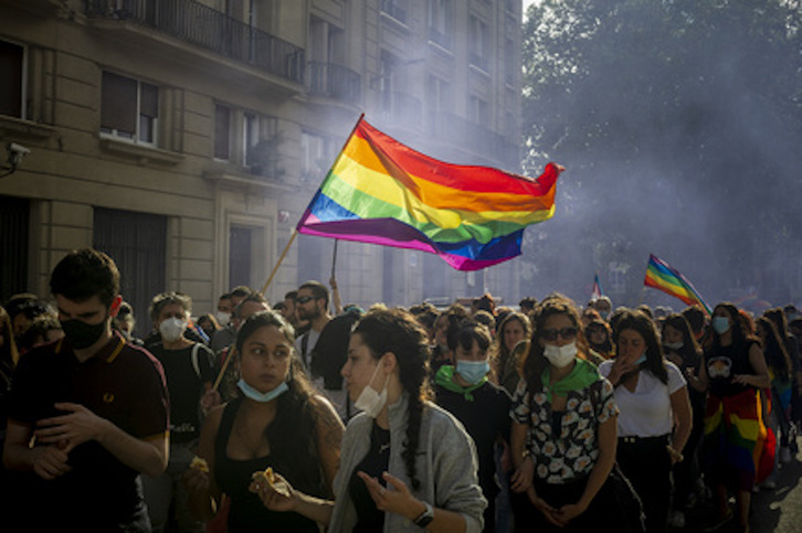Una movilización en Gasteiz con motivo del día del orgullo LGTBI+