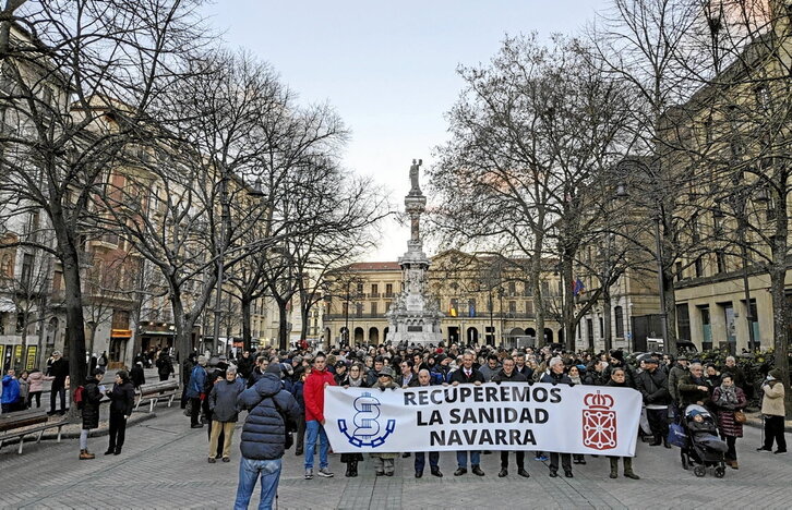 Imagen de archivo de una concentración del SMN en el paseo Sarasate de Iruñea.
