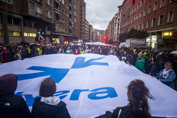 Manifestación multitudinaria celebrada el pasado 7 de enero en Bilbo. 