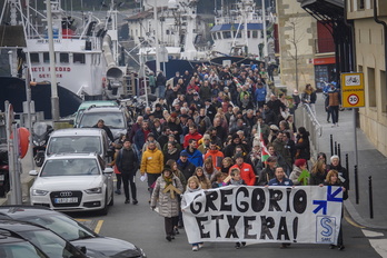 Gregorio Eskuderoren egoera salatzeko manifestazioa egin dute Orion.