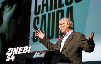 Carlos Saura, en 2012, cuando recibió el Mikel de Honor en Zinebi. 