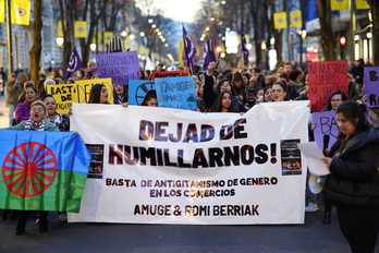 Manifestación contra la discriminación en las calles de Bilbo. 