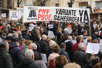 Movilización ciudadana que tuvo lugar el pasado 4 de febrero en Ermua.