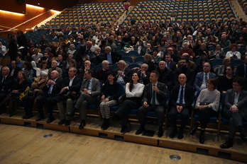 Participantes en el acto del Kursaal, donde se han recordado los 25 años de Mondragon Unibertsitatea.