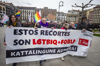 La marcha, con un mensaje contundente en la Plaza del Castillo.