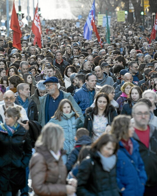 Manifestación de la huelga en la Administración del pasado día 15.