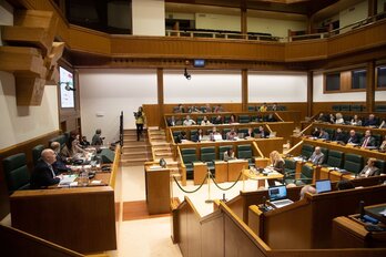 Pleno el Parlamento de Gasteiz de este jueves.