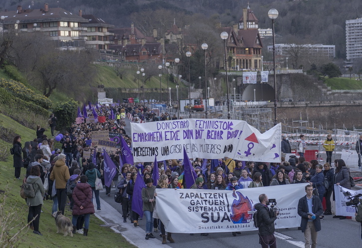 Manifestación del pasado 8M en Donostia, con motivo del Día Internacional de la Mujer.
