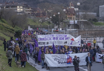Manifestación del pasado 8M en Donostia, con motivo del Día Internacional de la Mujer Trabajadora.