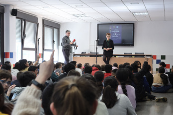 María Chivite ha participado en un ciclo de conferencias organizado por el CPEIP Otero de Navascués de Cintruénigo.