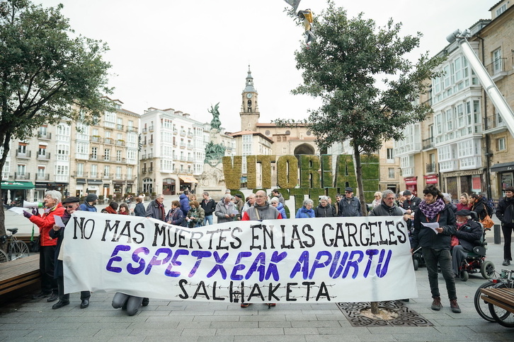 Imagen de la concentración celebrada el pasado martes en Gasteiz.
