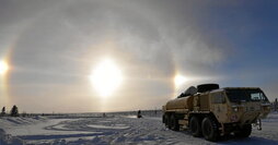 Un vehículo militar estadounidense en Alaska.