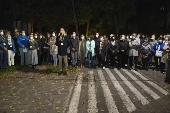 Concentración en Gasteiz el día posterior a la denuncia, que resultó ser falsa.