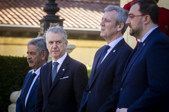 Revilla, Urkullu, Rueda y Barbón en Ajuria Enea el pasado lunes. 