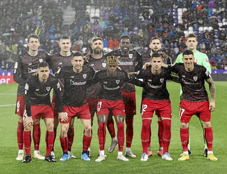 Alineación titular del Athletic en Valladolid.