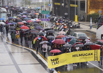 En la imagen, la marcha contra el racismo realizada este domingo entre Pasaia y Donostia.