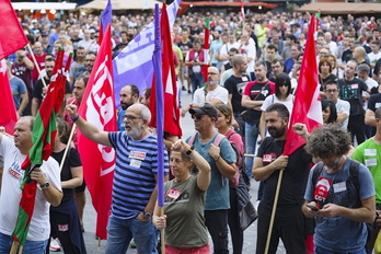 Imagen de archivo de una mobilización realizada por trabajadores del metal en octubre del año pasado.