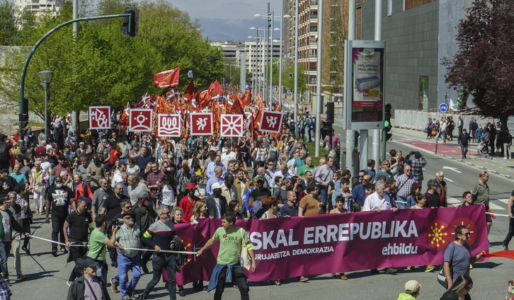 Iazko Aberri Egunaren manifestazioa Iruñean.