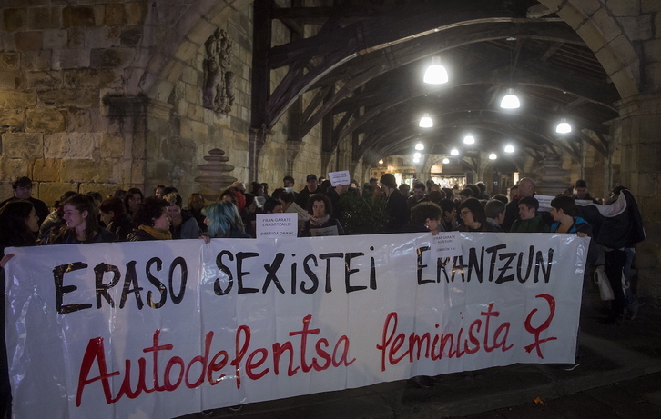 Imagen de archivo de una movilización contra una agresión machista en Durango.