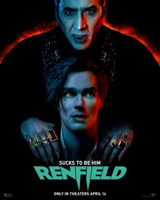 El cartel con Nicolas Cage (Drácula) y Nicholas Hoult (Renfield).